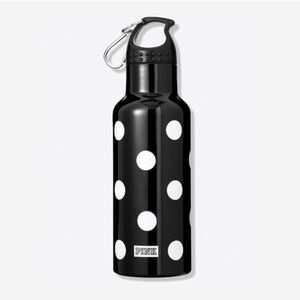 PINK Victoria's Secret Black Bottle with White Polka Dots